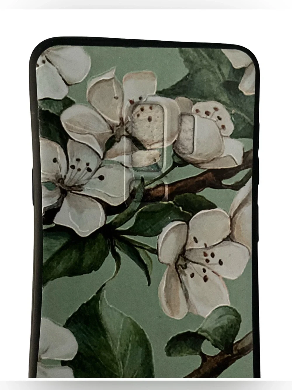 Samsung Galaxy S9 Plus Floral Phone Case Sage Green White Botanical Cover